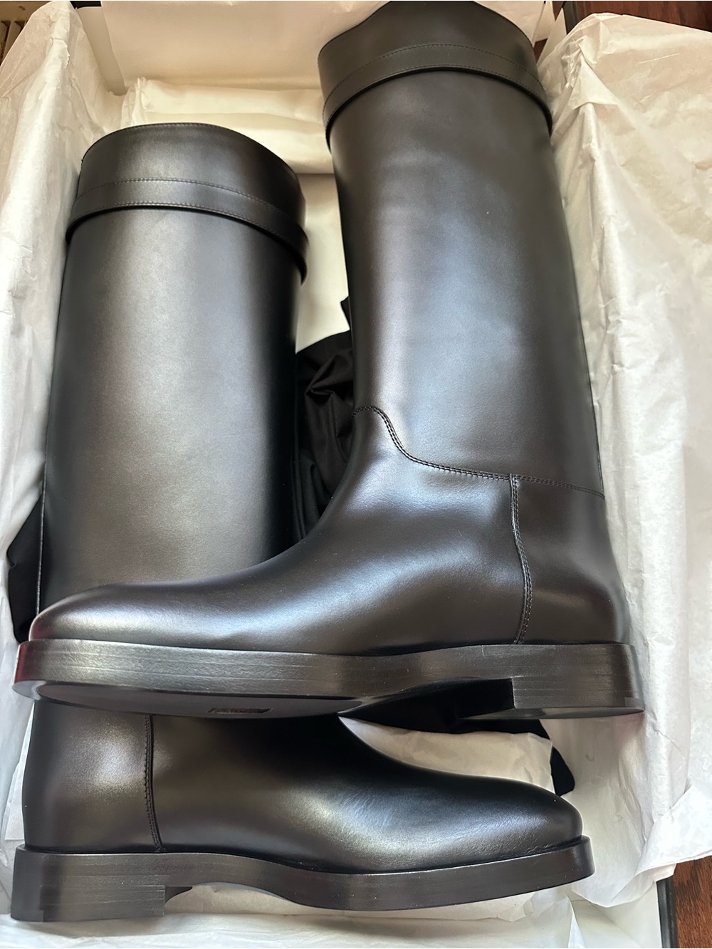 CHANEL 26B Black Tall Boots with Gold CC Hardware Size 42 - Picture 11 of 12